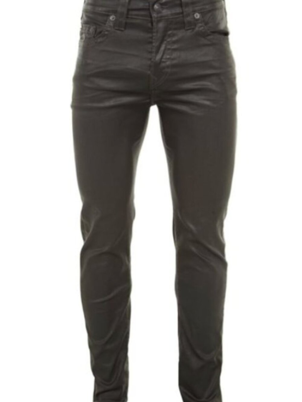 NWT True Religion Dean Relaxed Tapered Cut Leatherlike Pant Black Size 38